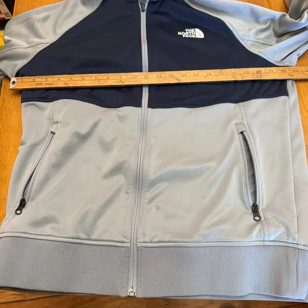 The North Face Tech Full-Zip Fleece Jacket L Gray/Navy GORPcore hiking Outdoor